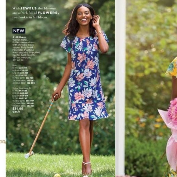 Signature Collection Blue Floral Print Jill Dress Size Small - Picture 11 of 11